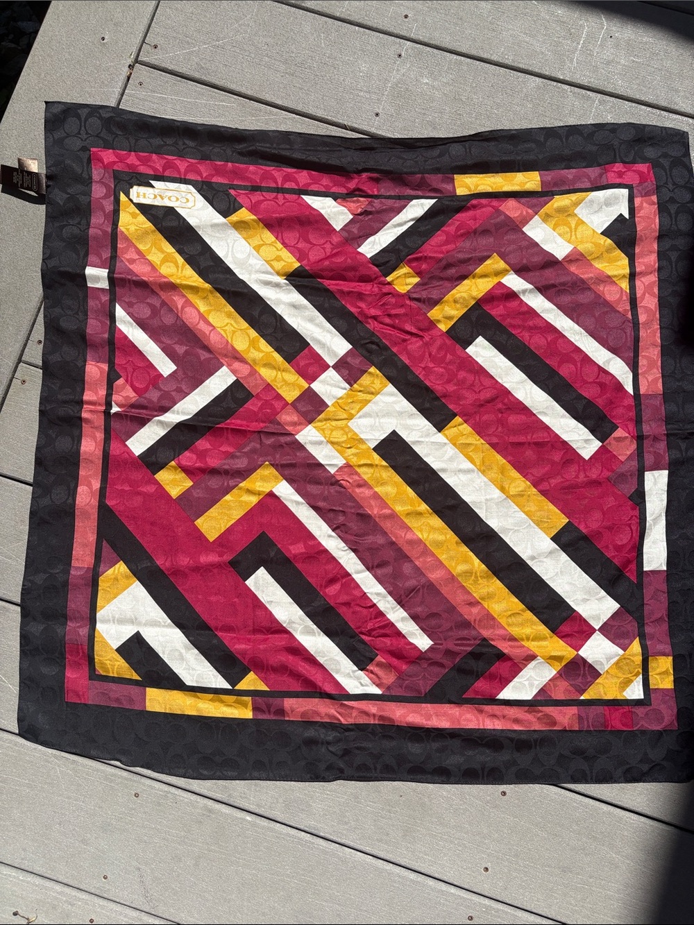 Coach geometric colorblock scarf